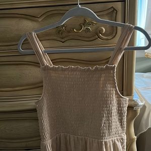 Wild Fable Beige Smocked Top Tiered Dress
